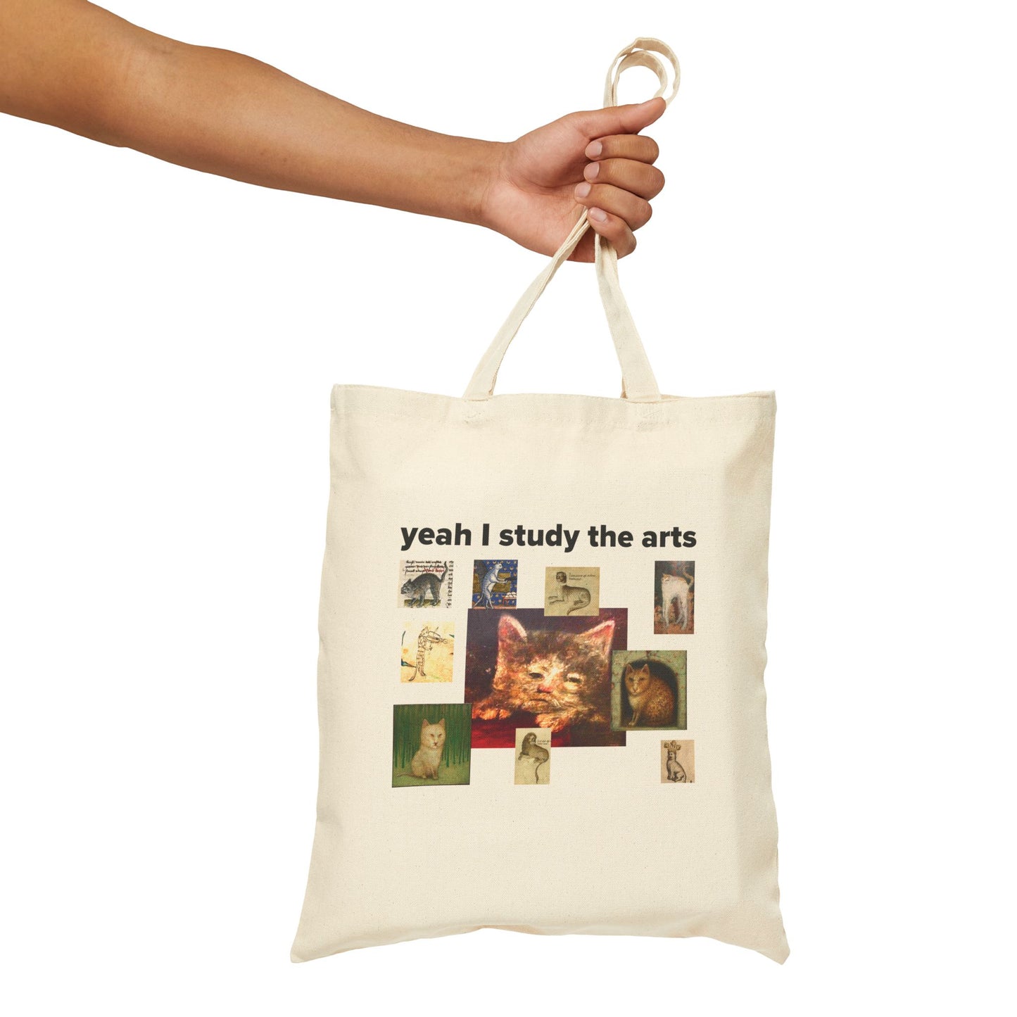 Medieval Cat Canvas Tote Bag