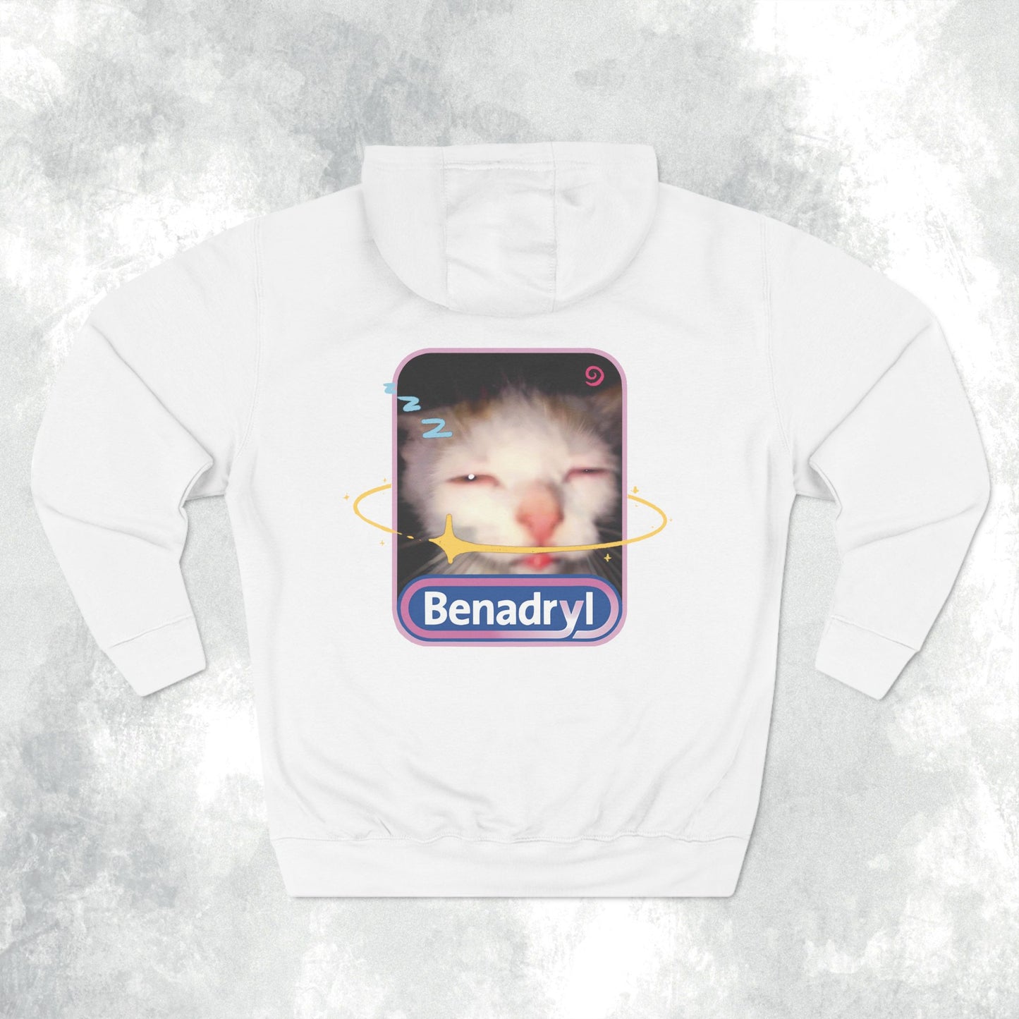 Benadryl Cat Three-Panel Hoodie