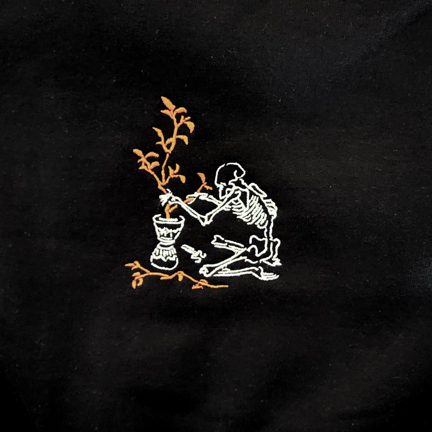 Skeleton Gardener Embroidered Sweater